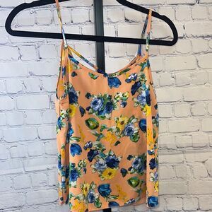 Mine Floral Camisole - Peach and Blue Sz Small